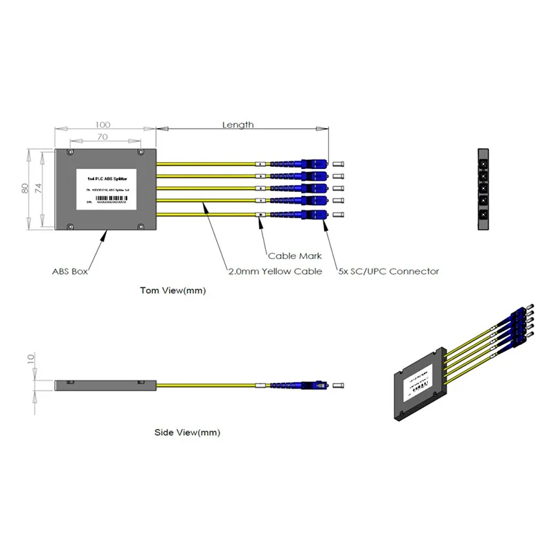 1 * 4 plc kaset splitter